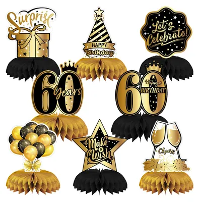 Productafbeelding van Wabenball tafeldecoratie - set van 8 - zwart goud - 8 stuks