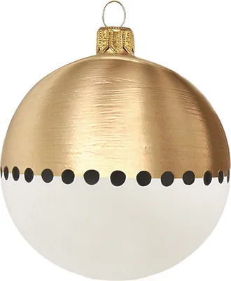 Produktbild von Weihnachtskugel Weiß Gold