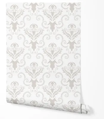 Zdjęcie produktu dla Tapeta Samoprzylepna Klasyczne Beżowe Ornamenty BiałeDo Sypialni Salonu 10m x 0.5m