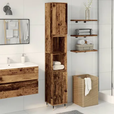 Obrázek produktu pro Koupelnová skříňka old wood 30 x 30 x 190 cm kompozitní dřevo