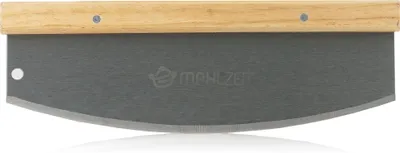 Obrázek produktu pro Mahlzeit Nůž na pizzu z nerezové oceli s bambusovou rukojetí , 36 x 12 cm, nůž na vážení, nůž na pizzu