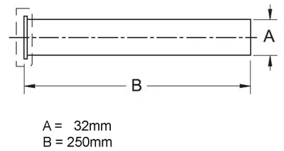 Immagine prodotto di Tubo di prolunga per sifone con flangia, 32/250 mm, cromo