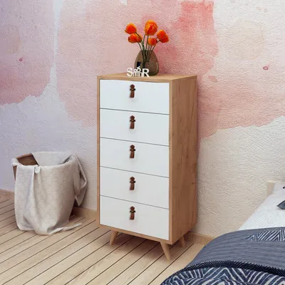 Image de Skye Decor, Frenzu- FrenzuMDD, couleur chêne, blanc, commodes, 103x50x40 cm, panneau de particules 100 % mélaminé