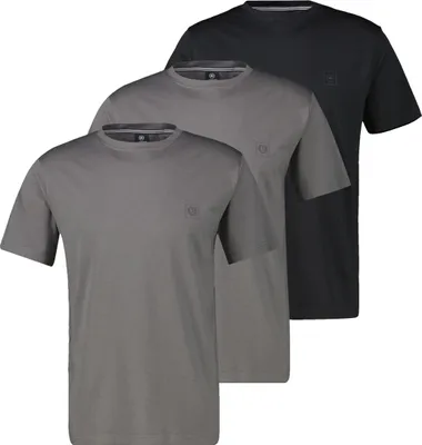 Produktbild von LERROS 3er Pack Basic T-Shirt Pima Baumwolle extra weich, Normale Passform, Atmungsaktiv mit Logo-Print