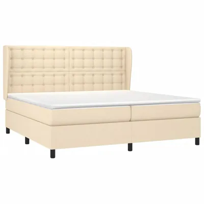 Produktbild von vidaXL Boxspringbett mit Matratze Creme 200x200 cm Stoff