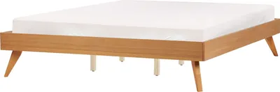 Zdjęcie produktu dla BELIANI Łóżko ze stelażem jesion naturalny 180 x 200 cm rama bez wezgłowia minimalistyczny skandynawski design