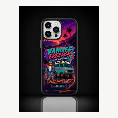 Immagine prodotto di Custodia per iPhone 14 Pro Max, cover protettiva per cellulare con motivo "Vanlife" – LUNØIR ©