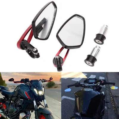 Obrázek produktu pro Zrcátka na motocykl, průměr 7/8" (22 mm), červené, vyrobené z hliníku, sada 2 kusy