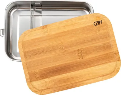 Produktbild von Herbertz Edelstahl Lunch Box Mit Trenner Und Bambus-Deckel - XL (+)