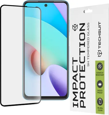 Obrázok produktu pre Techsuit - 111D Full Cover / Full Glue Glass ochranné sklo na displej pre Xiaomi Redmi 10 / Redmi 10 2022 - Čierna
