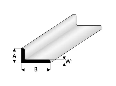 Imagen del producto de Krick ASA, perfil en L, 1,5 x 3 x 330 mm (5 unidades)