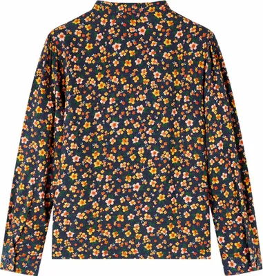 Image de vidaXL Chemise pour enfants avec col montant bleu marine 140