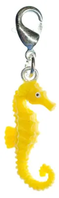 Produktbild von Seepferdchen Charm Anhänger Miniblings Bettelanhänger Seepferd Ozean Gummi gelb