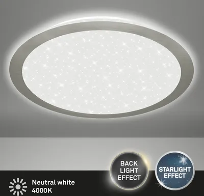 Produktbild von Briloner GLIM LED Deckenleuchte Sternendekor 15W Matt-Nickel Neutralweiss