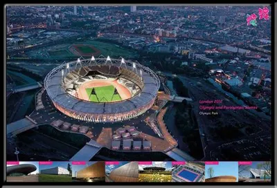 Image de London 2012 - Poster - Stadium + cadre amovible, Shinsuke® Maxi MDF noir, vitre acrylique