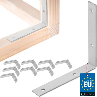 Obrázek produktu pro KOTARBAU® 100 ks. Úhelníková spojka 125x125x20mm pozinkovaná ocel stříbrná těžký úhelníková spojka nosníku nábytek úhelníková spojka dřevo úhelníková spojka police úhelníková spojka kovová stabilní odolná ocelová úhelníková spojka