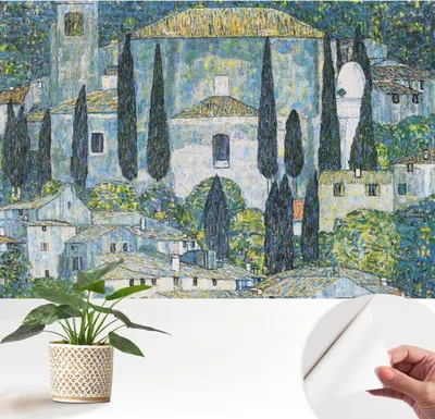 Produktbild von Fototapete selbstklebend - 152x104 cm - Tapete - Wandtapete - Wandbilder - Klebefolie - Dekofolie - Tapete Folie - Wand - Dekoration - Wohnzimmer - Zypressenhäuser