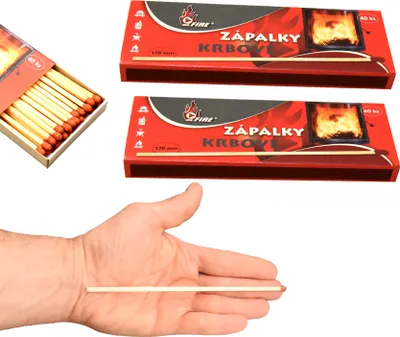 Produktbild von jameitop® 2 XL Streichholzschachteln MR. FIRE 17cm extra lang Kamin/Feuer Motiv: 2x40er Packungen Kaminanzünder Streichhölzer Zündhölzer