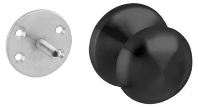 Immagine prodotto di Pomello per porta d'ingresso nero rotondo 58 mm in acciaio inox - Per pezzo