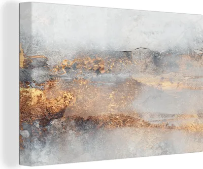 Zdjęcie produktu dla OneMillionCanvasses® - Obraz na płótnie - Sztuka ścienna na płótnie - Mgła - Złoto - Abstrakcja - 150x100cm - Fotografia na płótnie -