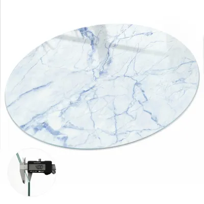 Produktbild von Glas Tischplatte fi80 cm – Tischauflage aus gehärtetem Glas – Glasplatte für Esstisch – Küchentischplatte aus Glas – Tischschutz Glas modern – Dekorative Glasplatte – Pflegeleichte Glastischplatte – Sicherheitsglas Tischplatte – Marmor-Eleganz