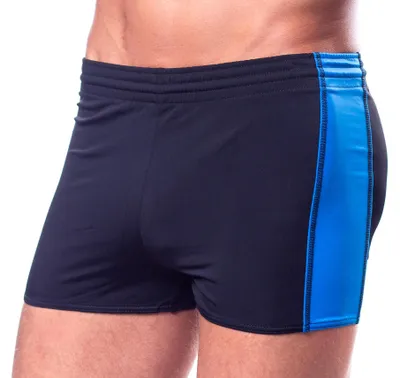 Produktbild von Aquarti Herren Badehose mit Kordelzug Gummibund, Farbe: Schwarz / Blau, Größe: 4XL