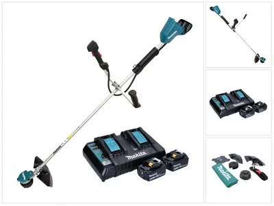 Produktbild von Makita DUR 368 APT Akku Freischneider 36 V ( 2 x 18 V ) Zweihandgriff Brushless + 2x Akku 5,0 Ah + Ladegerät