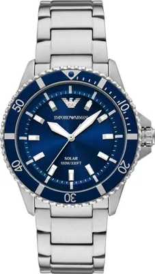 A close-up studio shot of a men's analog watch.