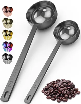 Immagine prodotto di Cucchiai per caffè in acciaio inossidabile con manico lungo, confezionati in set da 2 pezzi