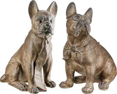 Produktbild von Gilde Figur, Bulldogge, "Enjoy", Poly, braun, L. 21 cm, B. 14 cm, H. 24 cm 55772 4063387557723 2 Stück (2-fach sortiert)