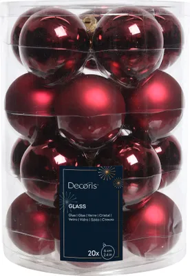 Produktbild von Christbaumkugeln glatt matt 6 cm Satz von 20 großen Glas kastanienbraun