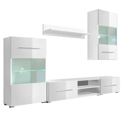 Immagine prodotto di Mobile TV a Parete con Vetrina 5 pz Illuminazione LED Bianco