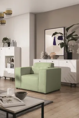 Produktbild von Sessel Designersessel WALDO in Stoff Brooklyn Hellgrün