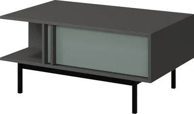 Produktbild von MIRJAN24 Couchtisch Alsy REG 12, Couchtisch mit Schubladen, Schwarze Metallfüße (Farbe: Anthrazit / Aloe)