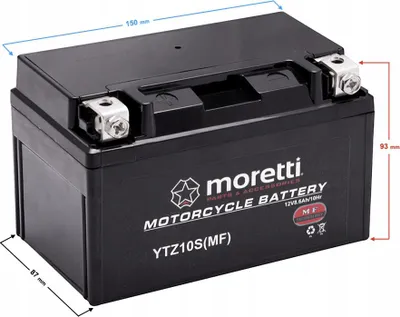 Produktbild von Akumulator Gel 12V MTZ10S YTZ10S Moretti 8,6Ah 120A AGM Leistung Stark