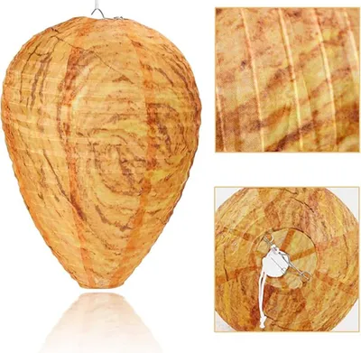 Produktbild von Gelbe wasserfeste Wespen-Laternen 4er Set, Anti-Wespen & Bienen, Spiral-Lockstoff, Gartenlampe mit Ständer