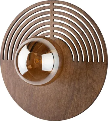 Produktbild von Wandleuchte Holz Glas Ø 30 cm Eiche G9 Kugelschirm rund Modern Wandlampe