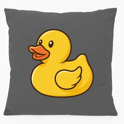 Produktbild von Huuraa Kissen Quietscheente Gummiente Badeente 40x40cm mit Füllung Steel Grey Baumwolle Dekokissen Geschenkidee