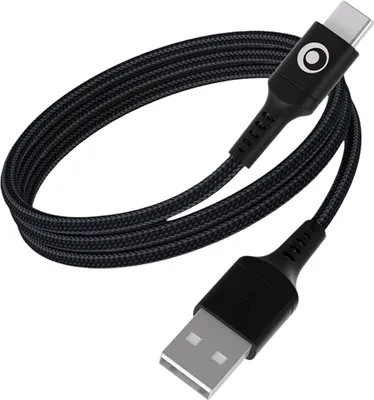 Produktbild von BigBen Connected, USB-A zu USB-C Schnellladekabel 15W 3A Nylon 1.2m, Schwarz