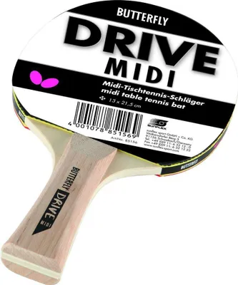 Produktbild von Drive Midi Tischtennisschläger Tischtennis TT Schläger 21,5 x 13cm Butterfly