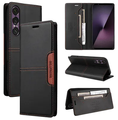 Produktbild von Handyhülle für Sony Xperia 1 VII Hülle, Leder Flip Wallet Kartenfach Stand Schutzhülle Schwarz