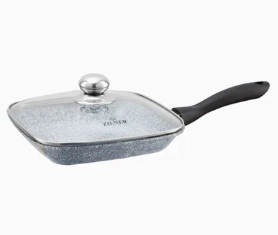 Immagine prodotto di 28Cm Ceramic Marble Coated Grill Pan Padella con coperchio di vetro Zilner Zl-7068