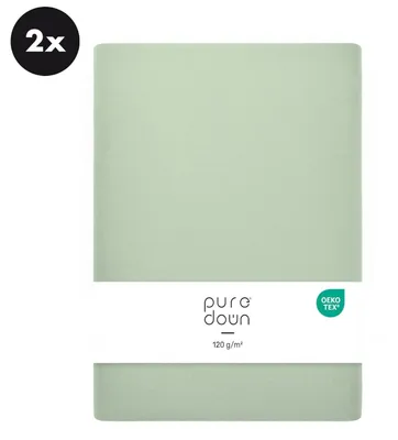 Imagen del producto de Sábana elástica para colchón de 140x200 cm, de microfibra, color verde. Juego de 2 unidades
