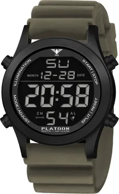 Produktbild von KHS - KHS.PLABSD.DSGO - Armbanduhr - Herren - Quarz - PLATOON Black Steel Digital