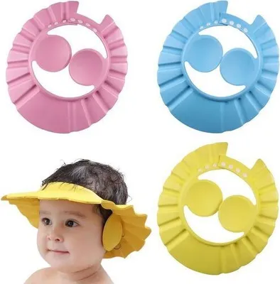 Produktbild von 3 Stück Duschhaube Kinder Verstellbare Baby-Duschhaube  Wasserdicht Ohren Schutz Duschhaube