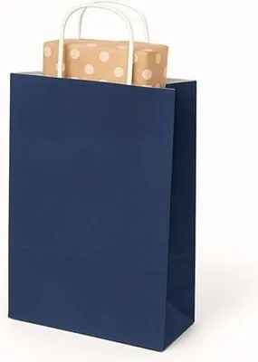 Zdjęcie produktu dla Torba Papierowa Na Prezent Ozdobna 240x100x320 Granatowa