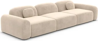Produktbild von Samtstoff 3-Sitzer Couch Nuvia Creme