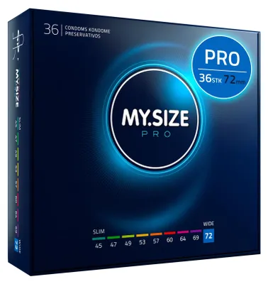 Produktbild von MY.SIZE PRO ELITE Kondome, Größe 8, 72 mm, XXL, 36 Stück – Extra reines Vytex-Latex, leicht zu öffnen