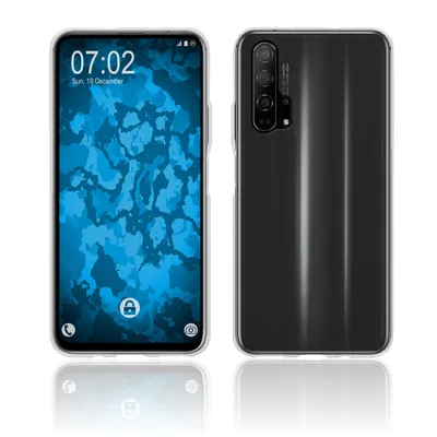 A clear product shot of a smartphone case, showing both the front and back views, presented on a white background.