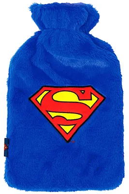 Produktbild von Superman Wärmflasche 1,5 L mit weichem Plüschbezug- Kinder Wärmflasche